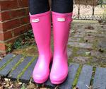 Hunter Wellington Boots Junior Sizes (Fuchsia Pink)
